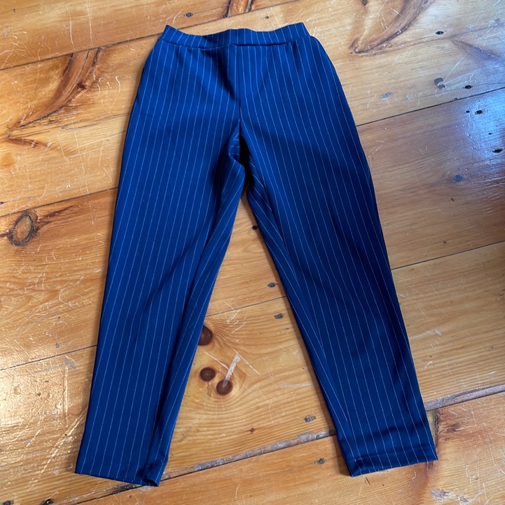 Navy Striped Pants